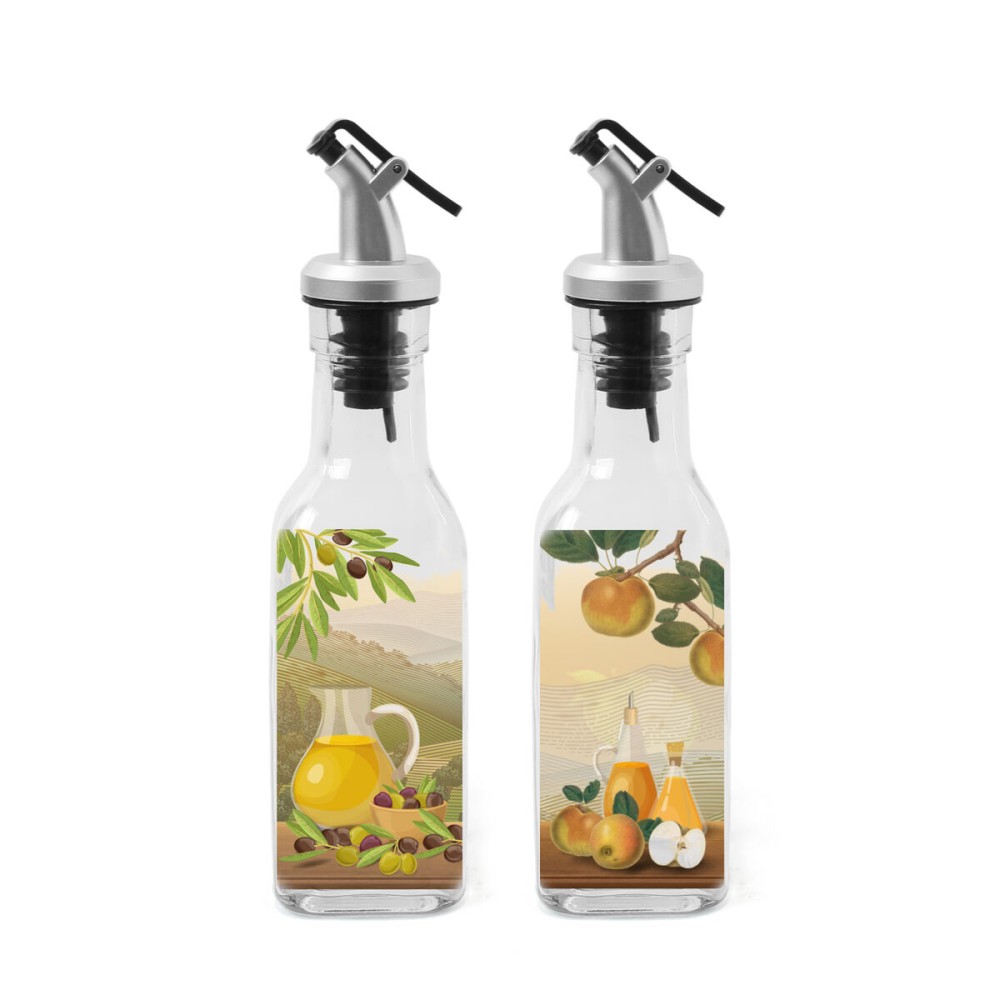 Condiment Set Anna Transparent Silver Glass ABS 170 ml 5 x 5 x 20 cm 2 Pieces (24 Units)
