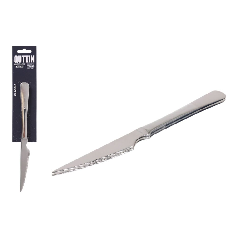 Steakmesser-Set Quttin Classic Silberfarben Edelstahl 21,5 x 1,9 cm 2 Stücke (12 Stück)