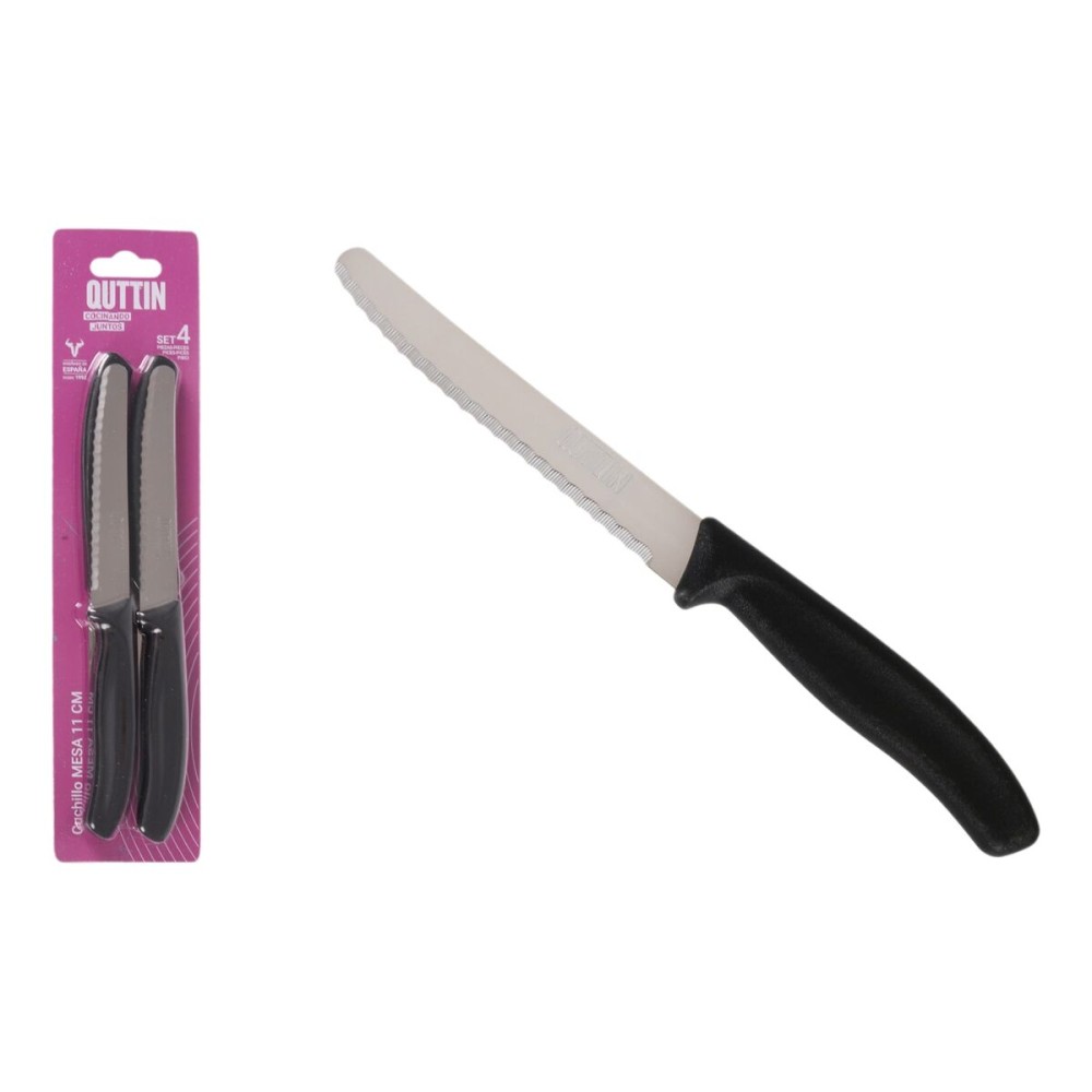 Messerset Quttin Schwarz Silberfarben Edelstahl 11 cm 4 Stücke (18 Stück)
