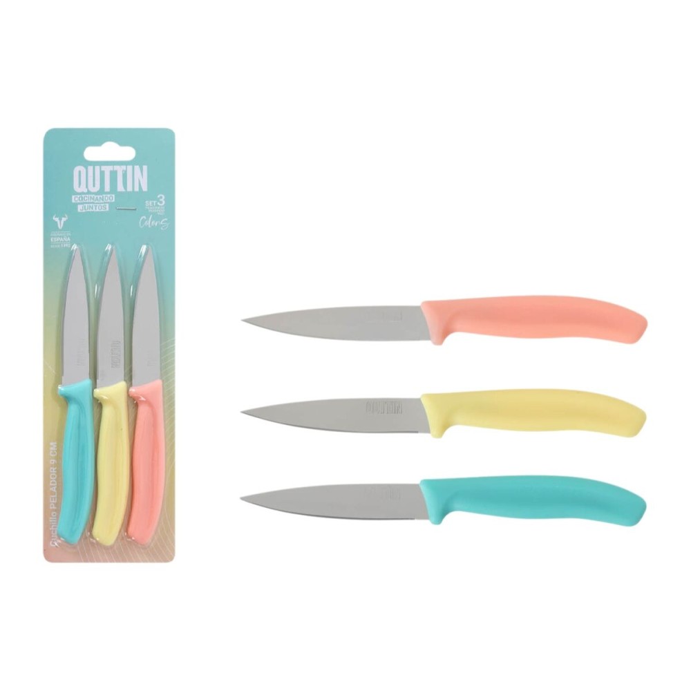 Schälmesserset Quttin Basic Bunt Edelstahl 9 cm 3 Stücke (18 Stück)