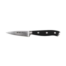 Schälmesser Quttin Bull Schwarz Silberfarben Edelstahl 9 cm (4 Stück)