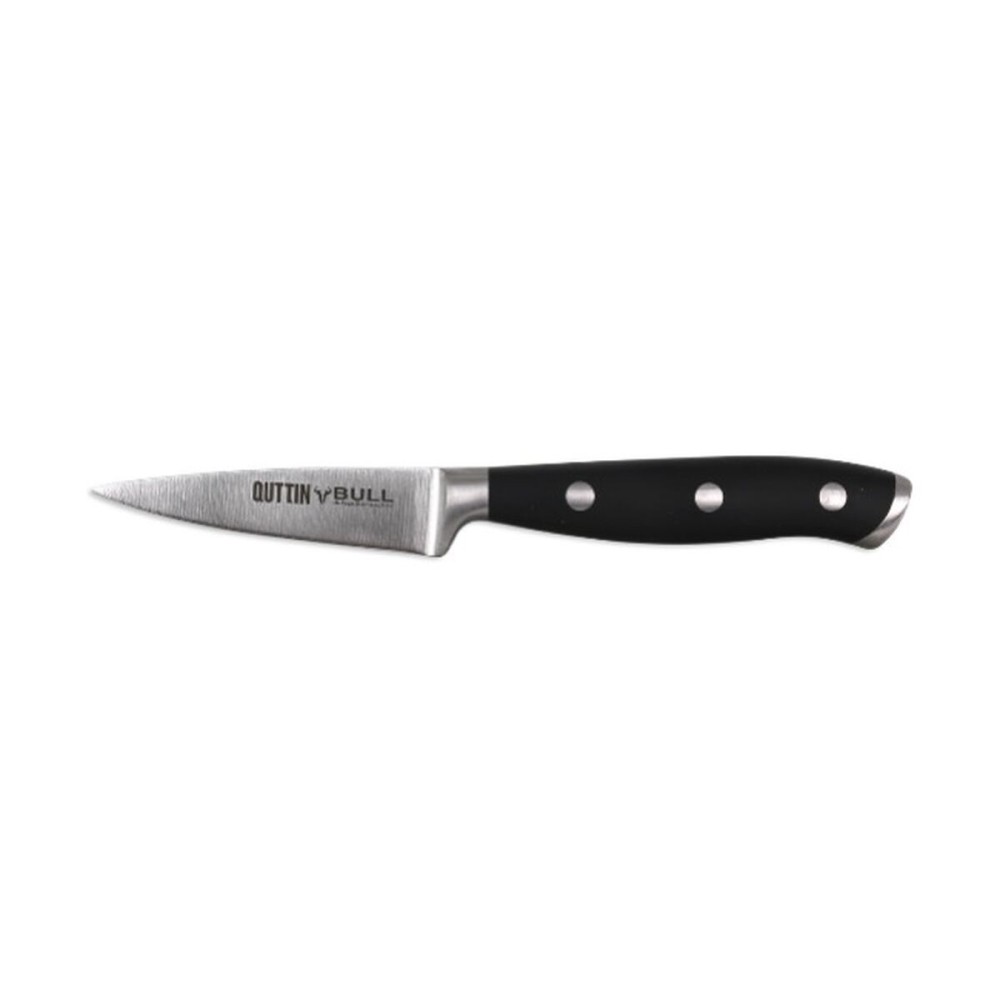 Schälmesser Quttin Bull Schwarz Silberfarben Edelstahl 9 cm (4 Stück)