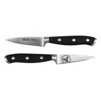 Schälmesser Quttin Bull Schwarz Silberfarben Edelstahl 9 cm (4 Stück)