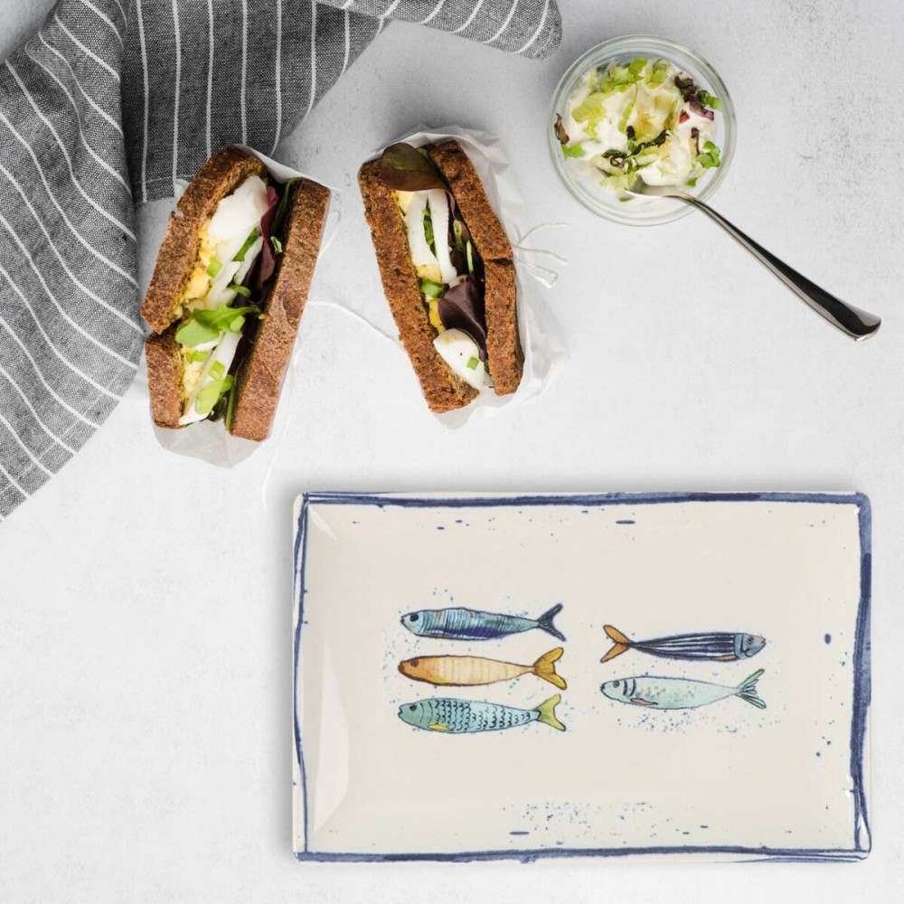Plat à Gratin La Mediterránea Peixe Rectangulaire Poissons 25,3 x 15 x 2 cm (18 Unités)