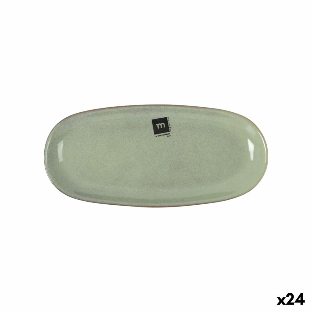 Kochschüssel La Mediterránea Macarella green Oval 25 x 12 x 2,2 cm (24 Stück)