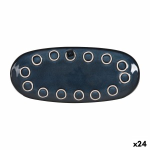 Serving Platter La Mediterránea Macarella blue Oval 29 x 13,5 x 2,4 cm (24 Units)