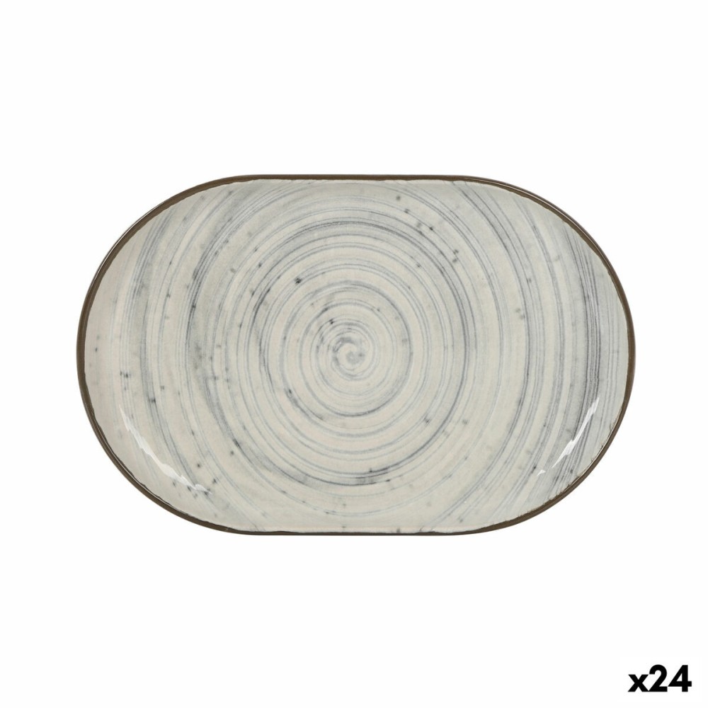 Serving Platter La Mediterránea Vortex Oval 20 x 13 x 2 cm (24 Units)