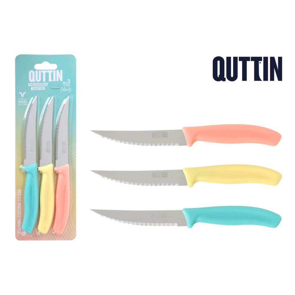 Couteau de cuisine Quttin Basic 11 cm 3 Pièces (18 Unités)