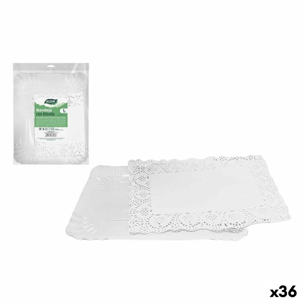 Snack tray Algon Rectangular 32 x 39 x 1 cm 32 x 39 cm (36 Units)