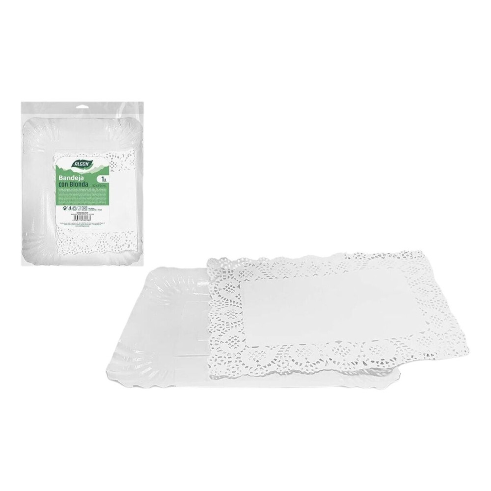 Plateau apéritif Algon Rectangulaire 32 x 39 x 1 cm 32 x 39 cm (36 Unités)