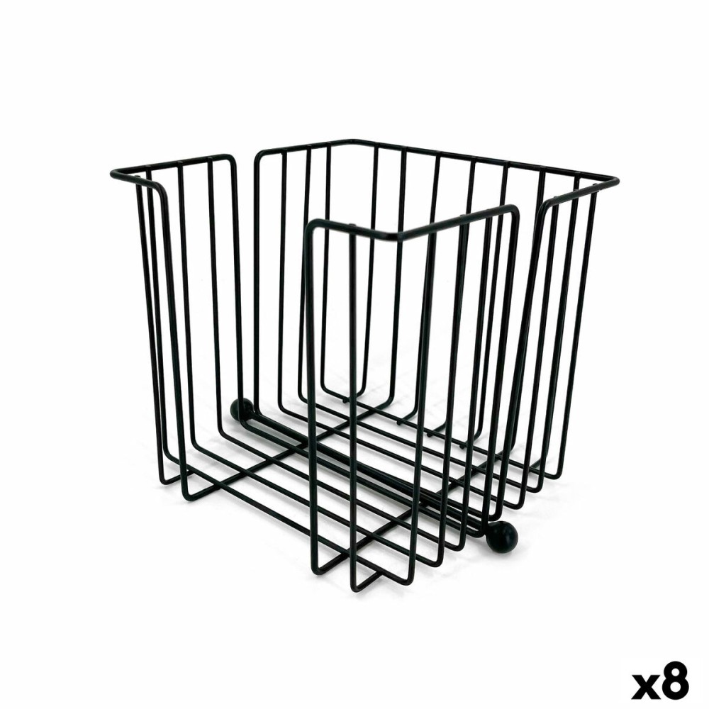 Porte-serviettes My Bar Noir Métal 19 x 19 x 18 cm (8 Unités)