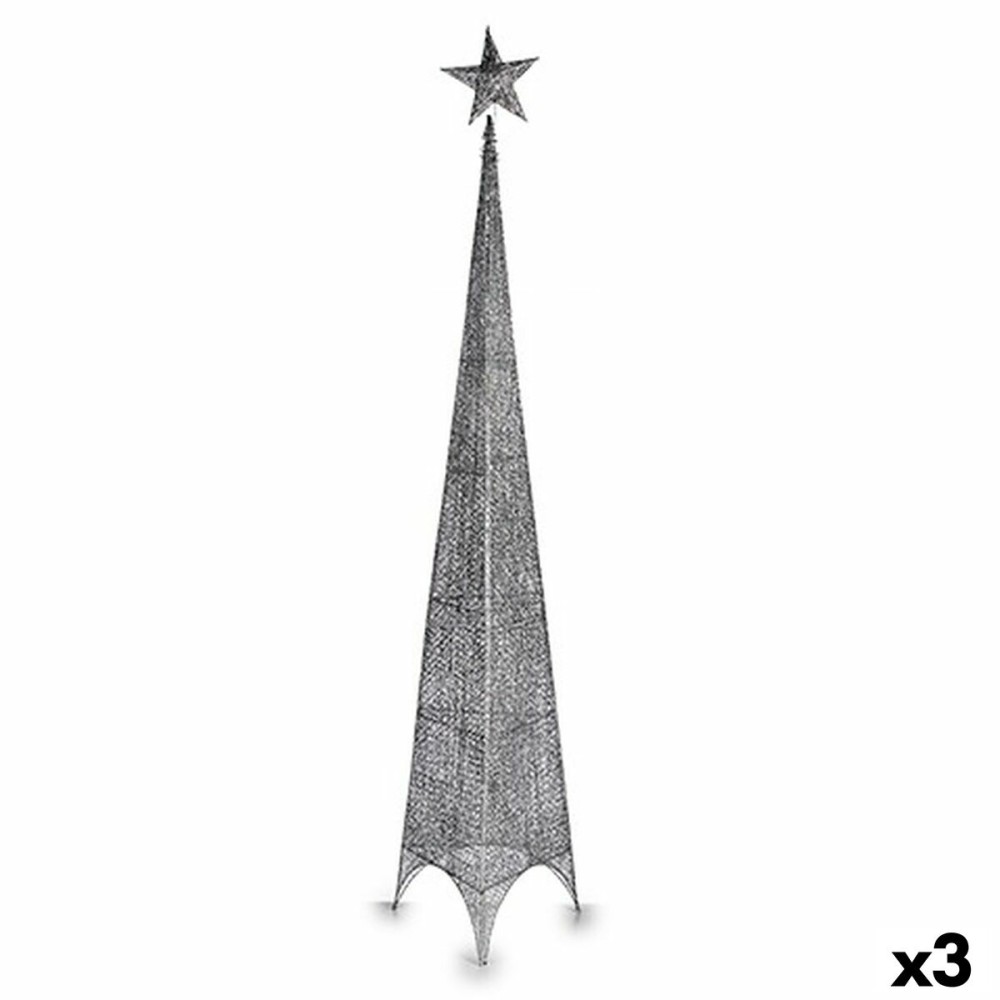 Sapin de Noël Krist+ 00160 Argenté Métal Plastique Étoile Tour 42 x 218 x 42 cm (3 Unités)