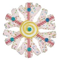 Christmas bauble Krist+ 64815312 White Red Snowflakes 17 x 6 x 17 cm (8 Units)
