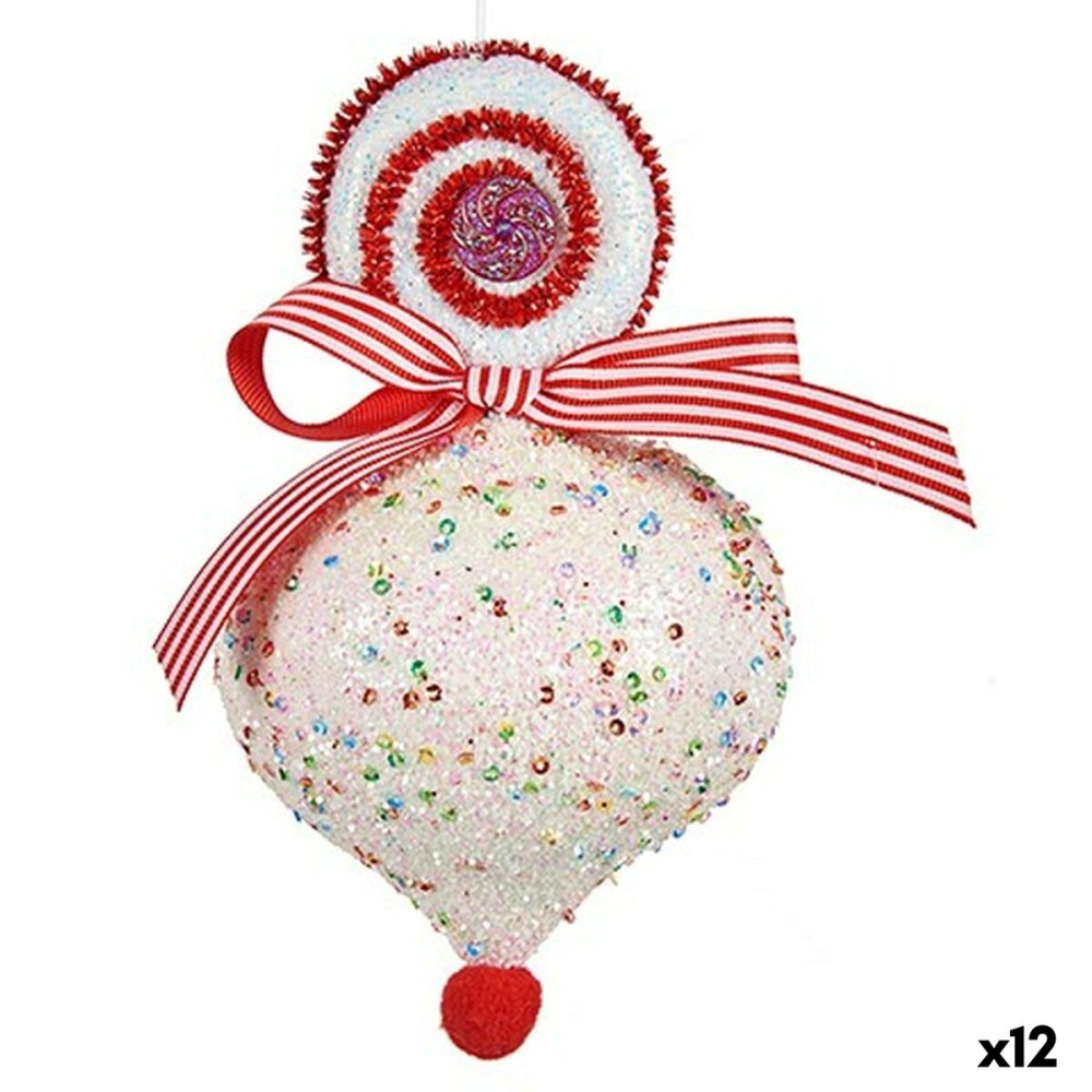 Décorations de Noël Krist+ 64814836 Blanc Rouge Larme 11 x 17 x 11 cm (12 Unités)