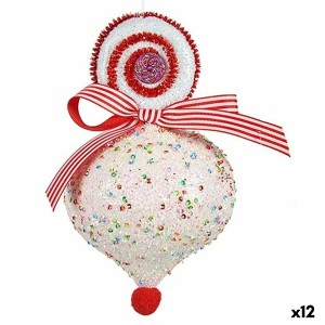 Weihnachtsschmuck Krist+ 64814836 Weiß Rot Träne 11 x 17 x 11 cm (12 Stück)