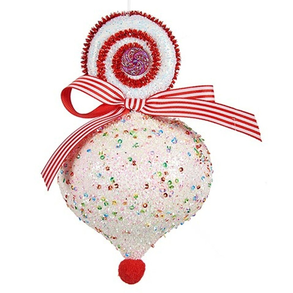 Weihnachtsschmuck Krist+ 64814836 Weiß Rot Träne 11 x 17 x 11 cm (12 Stück)