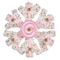 Décorations de Noël Krist+ 64815311 Blanc Rose Flocons de neige 17 x 6 x 17 cm (8 Unités)