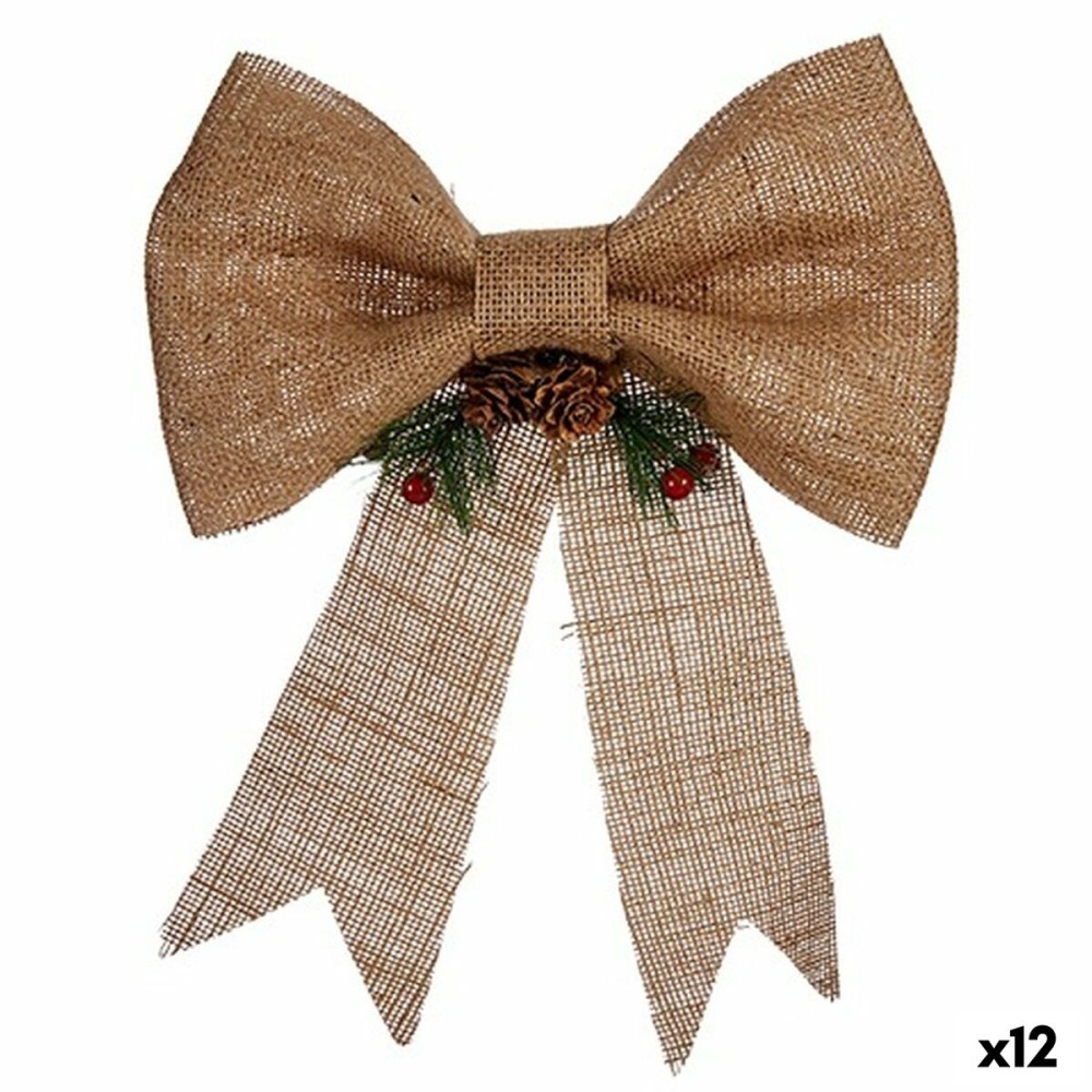 Christmas bauble Krist+ 65584 Brown Red Green Natural Fibre 24 x 5 x 34 cm Lasso (12 Units)