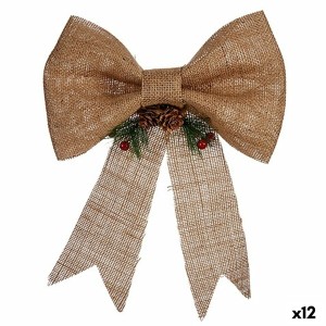 Weihnachtsschmuck Krist+ 65584 Braun Rot grün Naturfaser 24 x 5 x 34 cm Schleife (12 Stück)