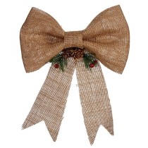 Décorations de Noël Krist+ 65584 Marron Rouge Vert Fibre naturelle 24 x 5 x 34 cm Lien (12 Unités)