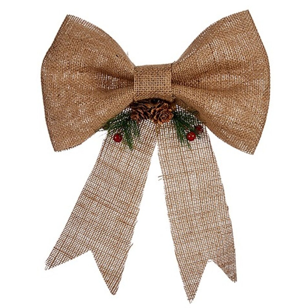 Décorations de Noël Krist+ 65584 Marron Rouge Vert Fibre naturelle 24 x 5 x 34 cm Lien (12 Unités)