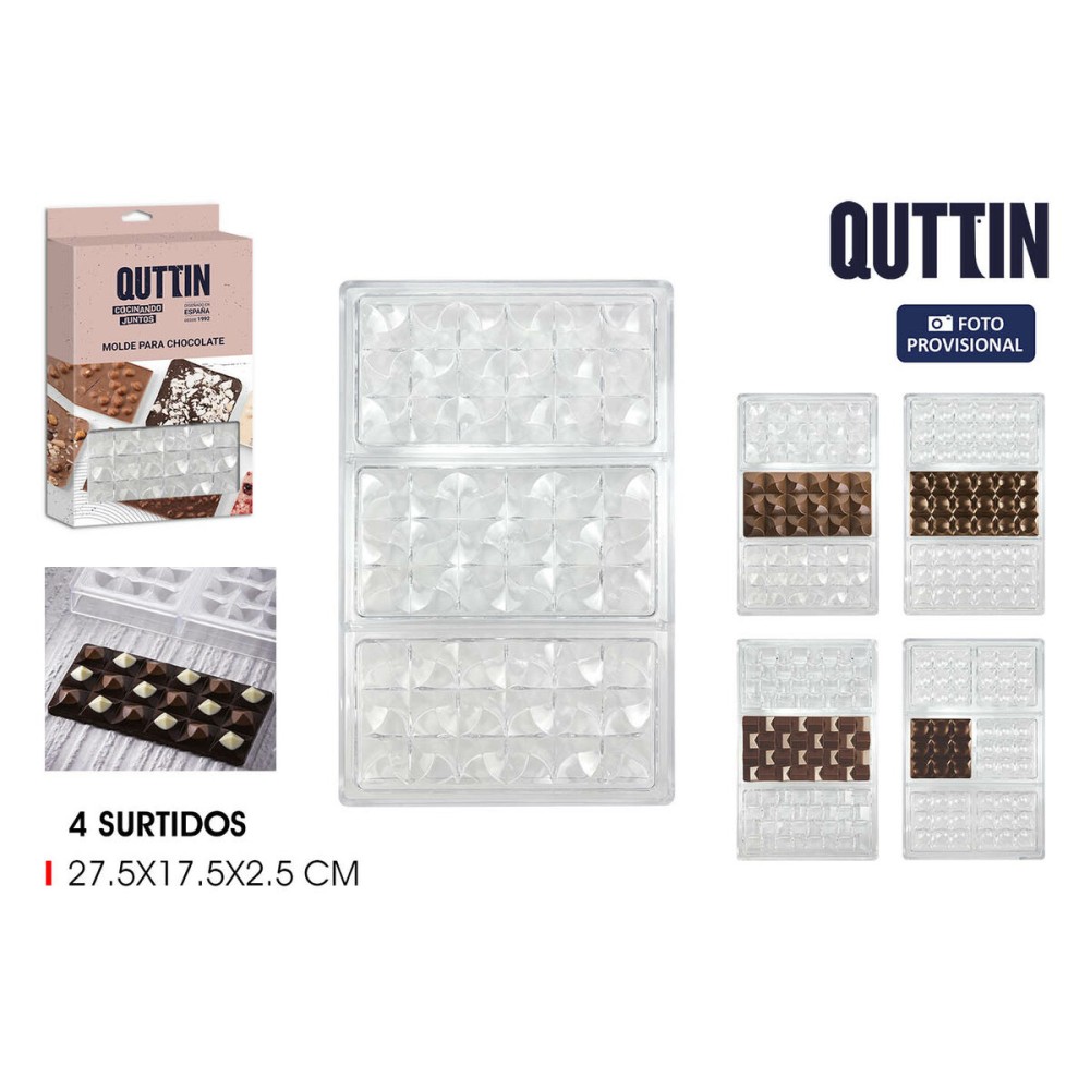 Gebäckbackform Quttin CHOCOLATE 27,5 x 17,5 x 2,5 cm (12 Stück)