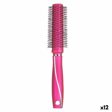 Round Brush Berilo 354 Fuchsia Silicone Plastic (12 Units)