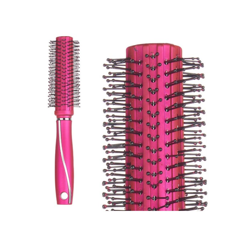 Round Brush Berilo 354 Fuchsia Silicone Plastic (12 Units)