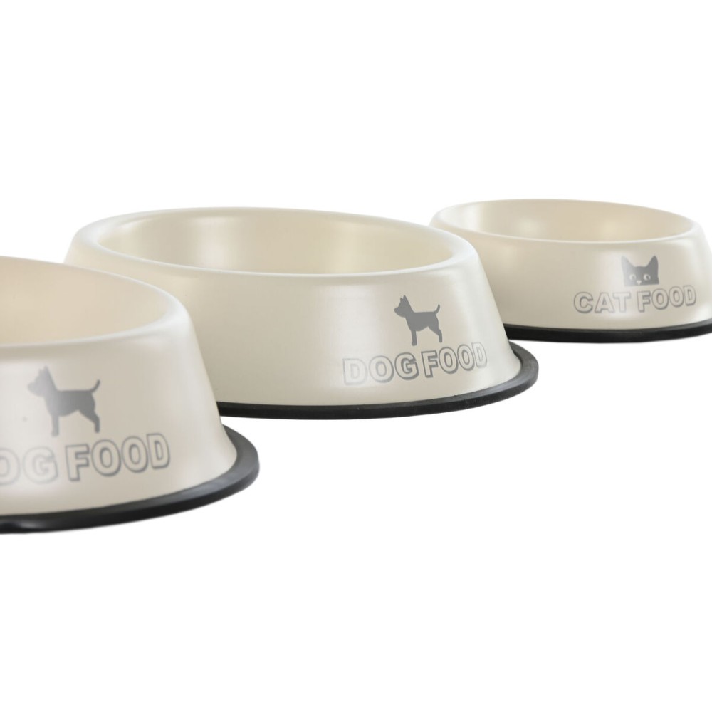 Futternapf für Hunde Home ESPRIT Beige Gummi Metall 200 ml 600 ml 700 ml 1 L 29 X 29 X 6,5 cm