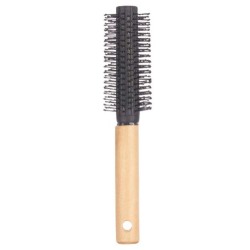 Round Brush Brown Black Wood Silicone Plastic (12 Units)