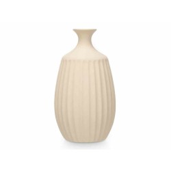 Vase Beige aus Keramik 21 x 39 x 21 cm (2 Stück) Streifen