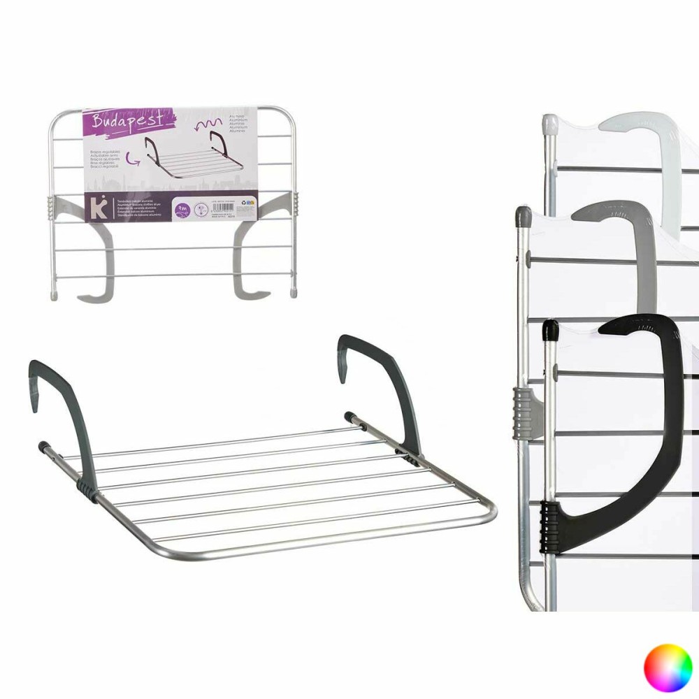 Wäscheständer Kipit WR1013D Weiß Silberfarben Hellgrau Dunkelgrau Aluminium Kunststoff 62,5 x 50 x 16,5 cm
