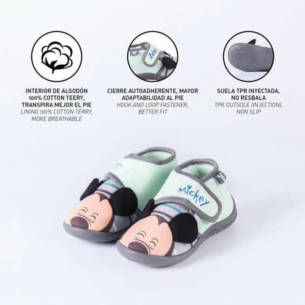 House Slippers Mickey Mouse Light Green 21
