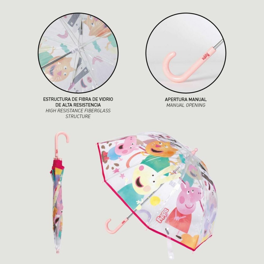 Umbrella Peppa Pig Ø 71 cm Transparent