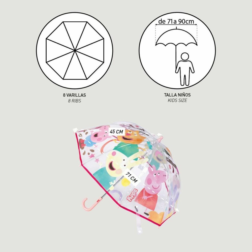 Umbrella Peppa Pig Ø 71 cm Transparent