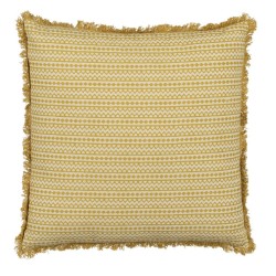 Coussin Coton Beige Moutarde 50 x 50 cm