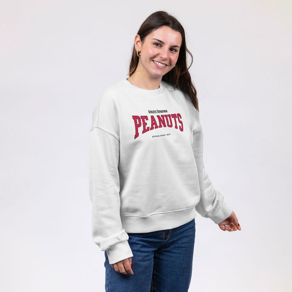 Sweat sans capuche femme Snoopy Beige S