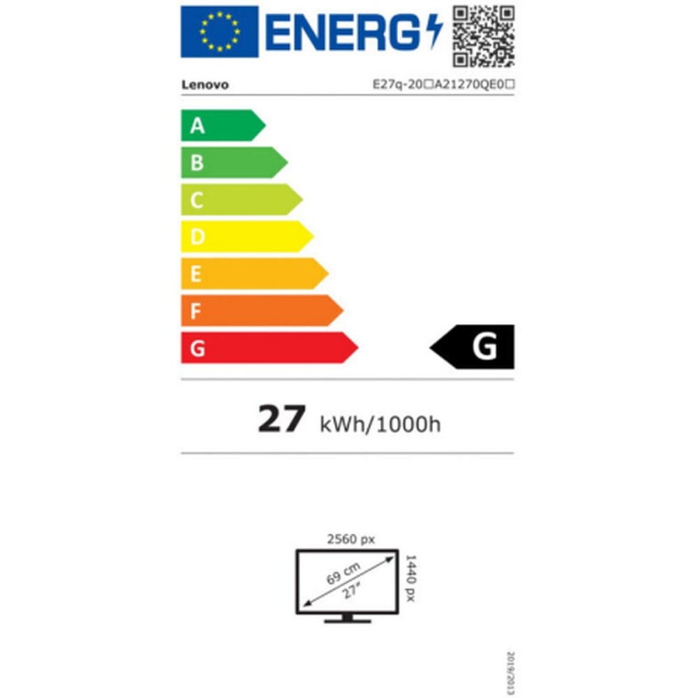 Écran Lenovo 62D0GAT1EU 27" LED IPS 75 Hz 50-60 Hz