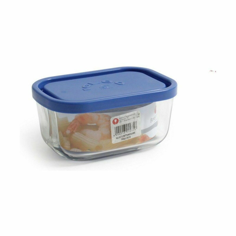 Lunch box Borgonovo Blue Rectangular 400 ml 13,5 x 9,5 x 6,5 cm (12 Units)