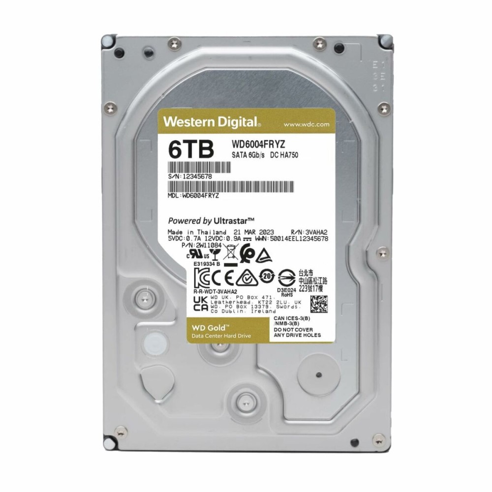 Hard Drive Western Digital WD6004FRYZ 3,5" 6 TB