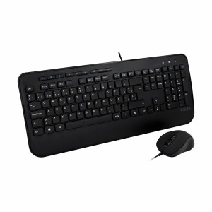 Tastatur mit Maus V7 CKU300ES Schwarz Spanisch QWERTY
