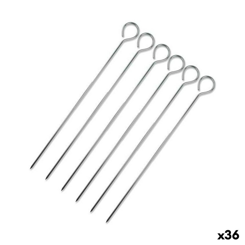 Ensemble de brochettes pour barbecue Wooow Métal 6 Pièces 20 cm (36 Unités)