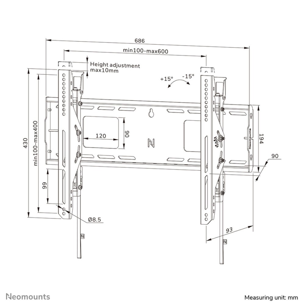 Support de TV Neomounts WL35-750BL16 42" 86"