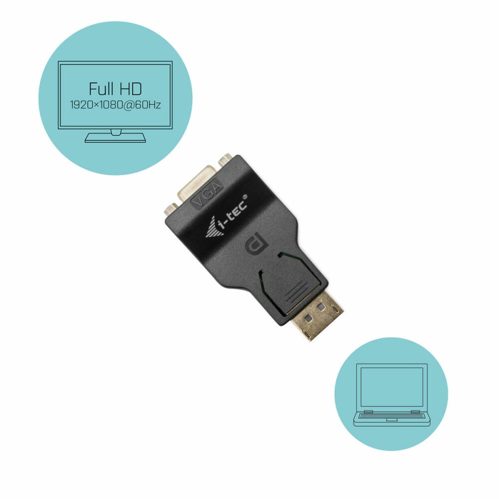 DisplayPort to VGA adapter i-Tec DP2VGAADA Black