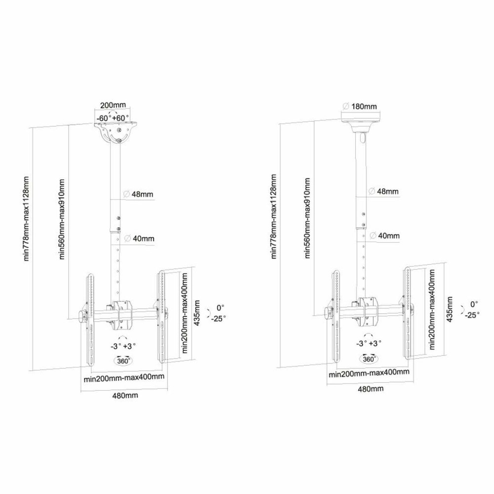 TV Mount Neomounts NM-C440BLACK 32-60" 50 kg