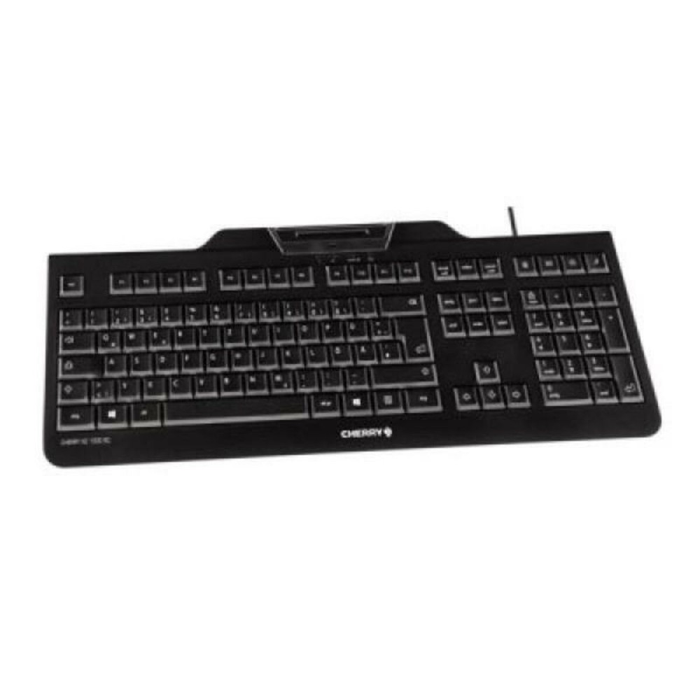 Keyboard with Reader Cherry JK-A0100ES-2 Black QWERTY