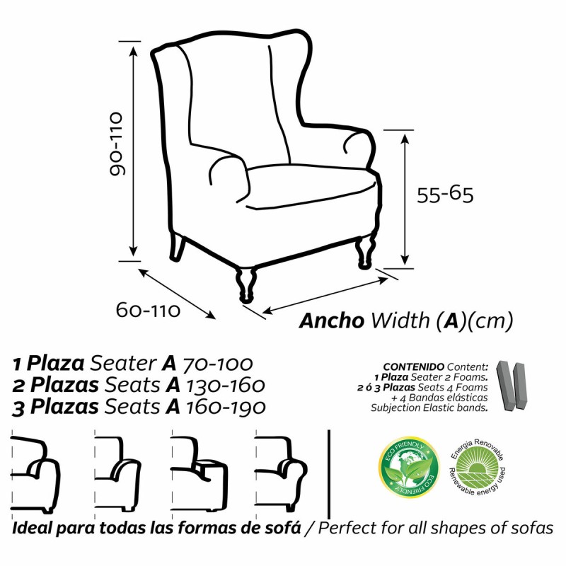 Wingback chair cover Sofaskins NIAGARA