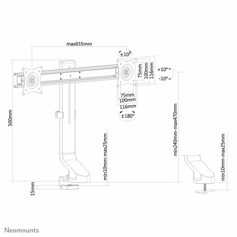 Bildschirm-Träger für den Tisch Neomounts FPMA-D860DBLACK 