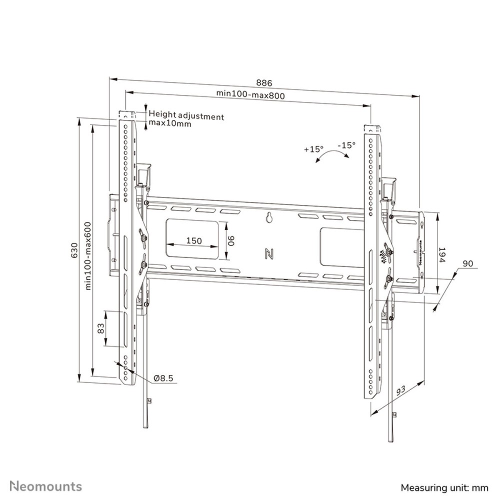 Support de TV Neomounts WL35-750BL18 43"