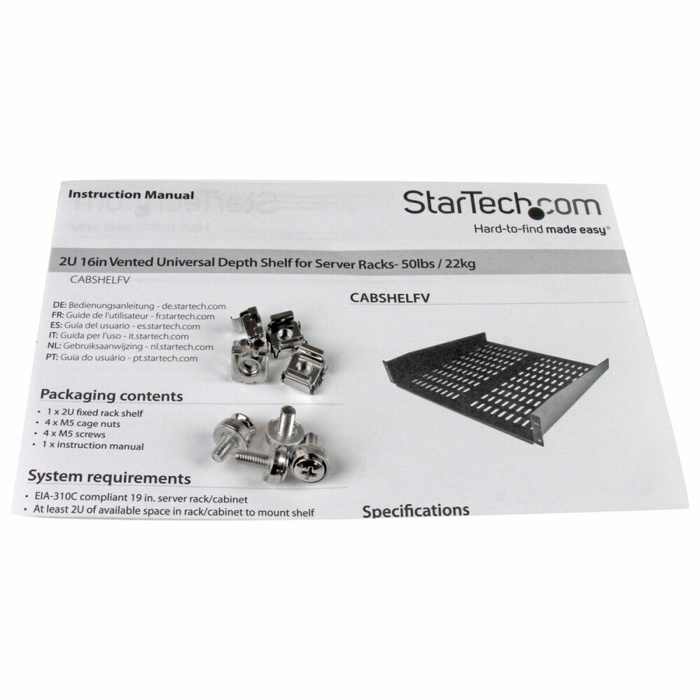 Rack-Schrank Ablage, fixiert Startech CABSHELFV 
